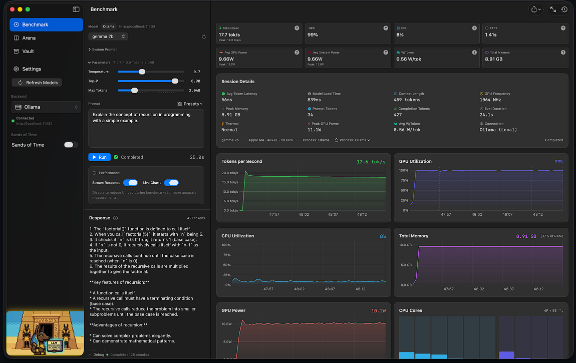 Anubis benchmarking interface
